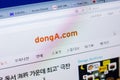 Ryazan, Russia - May 08, 2018: Donga website on the display of PC, url - Donga.com.