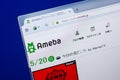 Ryazan, Russia - May 20, 2018: Homepage of Ameba website on the display of PC, url - Ameba.jp.