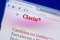 Ryazan, Russia - May 20, 2018: Homepage of Clarin website on the display of PC, url - Clarin.com. Royalty Free Stock Photo