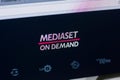 Ryazan, Russia - May 13, 2018: Mediaset website on the display of PC, url - Mediaset.it.