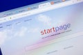 Ryazan, Russia - May 08, 2018: StartPage website on the display of PC, url - StartPage.com. Royalty Free Stock Photo