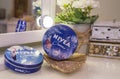 Ryazan, Russia - November 17 2021: a jar of classic nivea cream Christmas edition