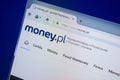 Ryazan, Russia - September 09, 2018: Homepage of Money website on the display of PC, url - Money.pl