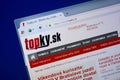 Ryazan, Russia - September 09, 2018: Homepage of Top Ky website on the display of PC, url - TopKy.sk