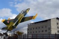 Monument to aviators Ryazhsky garrison aircraft L-39 `Albatross`. City Ryazhsk Ryazan region