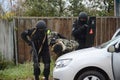 Soldiers of the police detachment of special purpose `Thunder` conduct training to neutralize terrorists Royalty Free Stock Photo