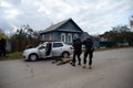 Soldiers of the police detachment of special purpose `Thunder` conduct training to neutralize terrorists Royalty Free Stock Photo