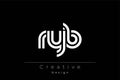 RYB Creative Unique Modern Letter Logo Design Royalty Free Stock Photo