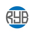 RYB letter logo design on white background. RYB creative initials circle logo concept. RYB letter design Royalty Free Stock Photo