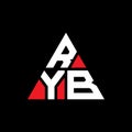 RYB triangle letter logo design with triangle shape. RYB triangle logo design monogram. RYB triangle vector logo template with red Royalty Free Stock Photo