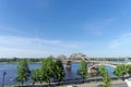 Rybinsk, Russia. - June 3.2016. Railway bridge over the Volga River.