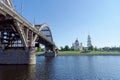 Rybinsk, Russia. - June 3.2016. Railway bridge over the Volga River.