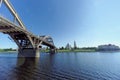 Rybinsk, Russia. - June 3.2016. Railway bridge over the Volga River.