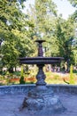 Rybinsk. Yaroslavl region. Karyakinskaya garden. Unique round cast iron fountain