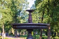 Rybinsk. Yaroslavl region. Karyakinskaya garden. Unique round cast iron fountain