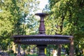 Rybinsk. Yaroslavl region. Karyakinskaya garden. Unique round cast iron fountain