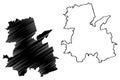 Rybnik City Republic of Poland, Silesian Voivodeship map vector illustration, scribble sketch City of Rybnik map
