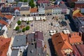 Rybnik. Poland. Aerial view of main square and city center of Rybnik, Upper Silesia. Poland