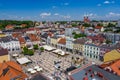 Rybnik. Poland. Aerial view of main square and city center of Rybnik, Upper Silesia. Poland