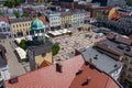 Rybnik. Poland. Aerial view of main square and city center of Rybnik, Upper Silesia. Poland