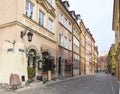 Rycerska (knight) street in the old town in Warsaw