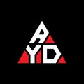 RYD triangle letter logo design with triangle shape. RYD triangle logo design monogram. RYD triangle vector logo template with red Royalty Free Stock Photo