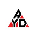 RYD triangle letter logo design with triangle shape. RYD triangle logo design monogram. RYD triangle vector logo template with red Royalty Free Stock Photo