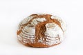Rye artisan rustic loaf isolated on white background Royalty Free Stock Photo