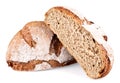 Rye bread cut in half Royalty Free Stock Photo