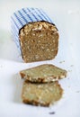 Rye bread danish rustic whole grain sliced loaf with seeds Royalty Free Stock Photo