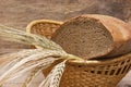 rye bread and ears of corn Royalty Free Stock Photo