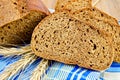 Rye bread on a napkin Royalty Free Stock Photo