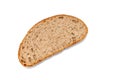 Rye bread slice isolated on white background. Royalty Free Stock Photo