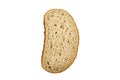 Rye bread slice isolated on a white background. View from above. Royalty Free Stock Photo