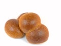 Rye buns isolated against a white background in close up view Royalty Free Stock Photo