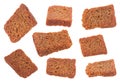 Rye crackers stick set on white Royalty Free Stock Photo