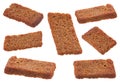 Rye crackers stick set on white Royalty Free Stock Photo