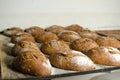 Rye-free bread on a tray Royalty Free Stock Photo