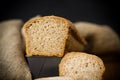 Rye homemade toaster bread in a metal form Royalty Free Stock Photo