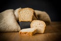 Rye homemade toaster bread in a metal form Royalty Free Stock Photo