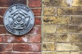 RYE,UK / 1st of JUNE 2014 - A steel vintage Tudor rose sign denoting a landmark