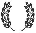 Rye wreath black silhouette. Premium quality emblem