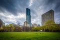 Ryerson Community Park and modern buildings at Ryerson University, in Toronto, Ontario. Royalty Free Stock Photo