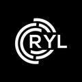 RYL letter logo design. RYL monogram initials letter logo concept. RYL letter design in black background Royalty Free Stock Photo