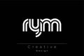RYM Creative Unique Modern Letter Logo Design Royalty Free Stock Photo