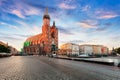 Rynek Glowny - The main square of Krakow in Poland Royalty Free Stock Photo