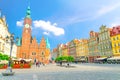 Rynek Market Square in old town historical city centre of Wroclaw Royalty Free Stock Photo