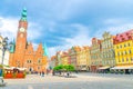 Rynek Market Square in old town historical city centre of Wroclaw, Poland Royalty Free Stock Photo