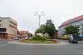 Solidarnosc roundabout in Rypin. Solidarnosc (Solidarity) is Polish trade union Royalty Free Stock Photo