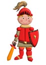 Smiling friendly red knight Royalty Free Stock Photo